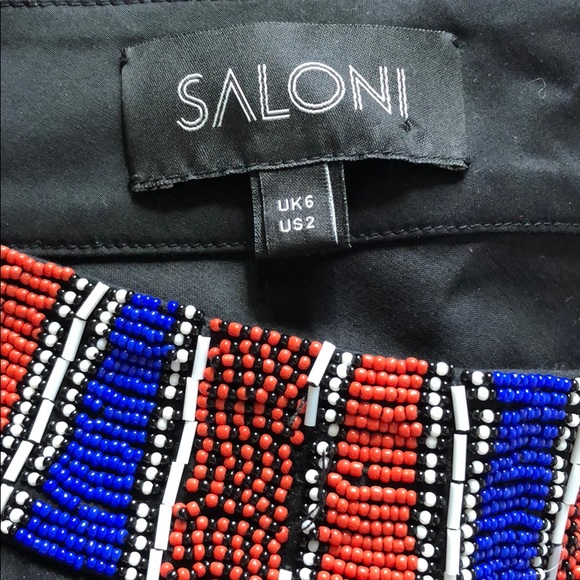 SALONI BEADED COLLAR RUFFLE TOP BLACK SHOPBOP 2 - Picture 7 of 7